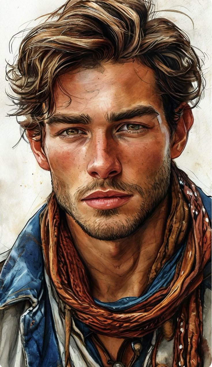 צביעה לפי מספרים - ציור גבר עם מבט חזק