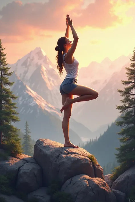 צביעה לפי מספרים – ציור יוגה מול פסגות ההרים