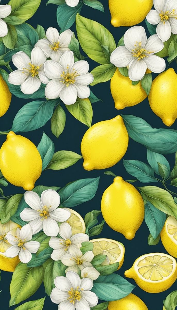 צביעה לפי מספרים - ציור לימונים ופרחים לבנים