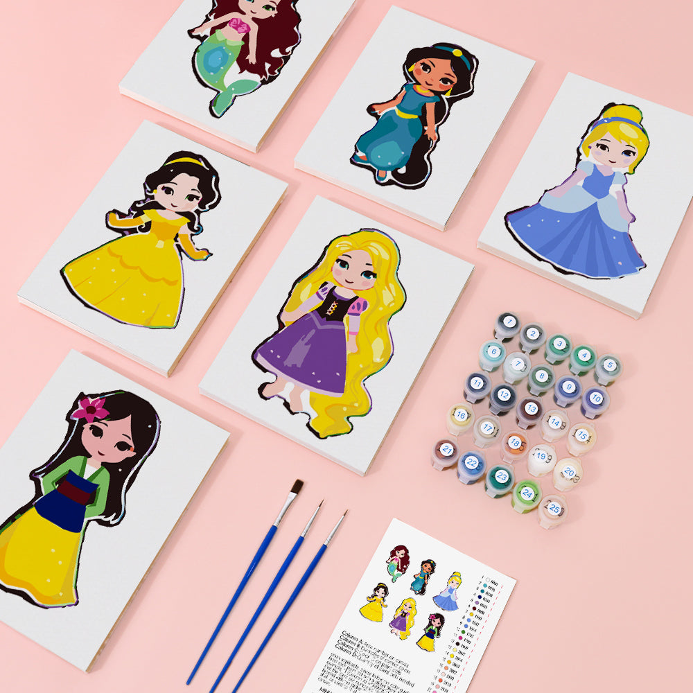 קיט מיני לילדים – מארז 6 ציורי נסיכות קסומות