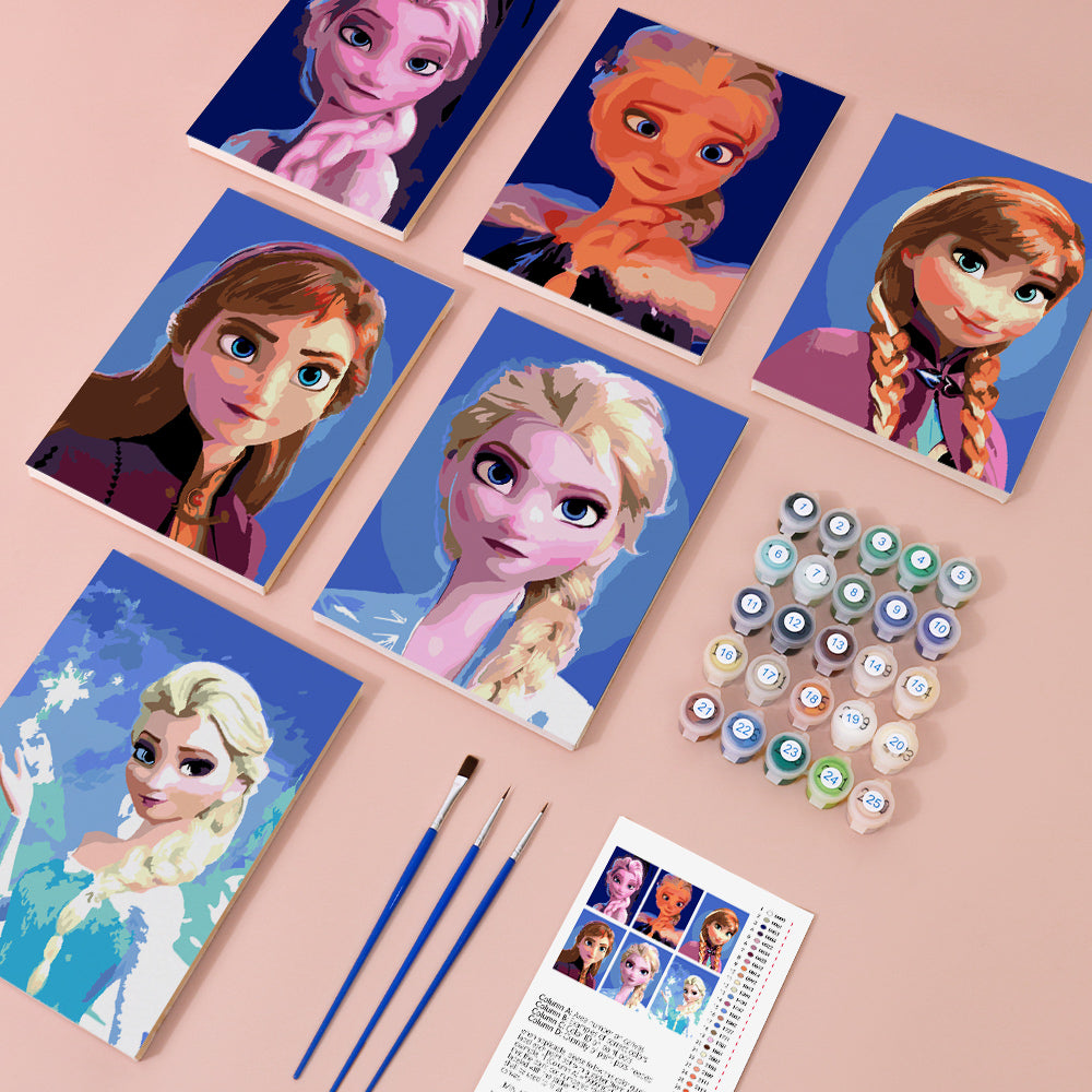 קיט מיני לילדים – מארז 6 ציורי פרוזן קסומים