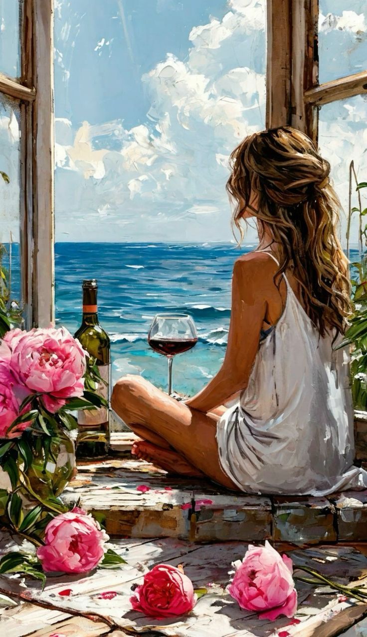 צביעה לפי מספרים - ציור שלווה מול הים