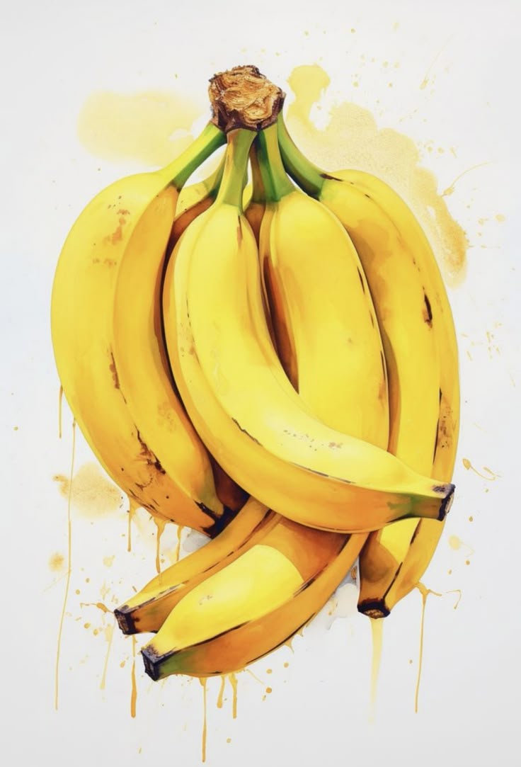 צביעה לפי מספרים - ציור אשכול בננות בסגנון ריאליסטי