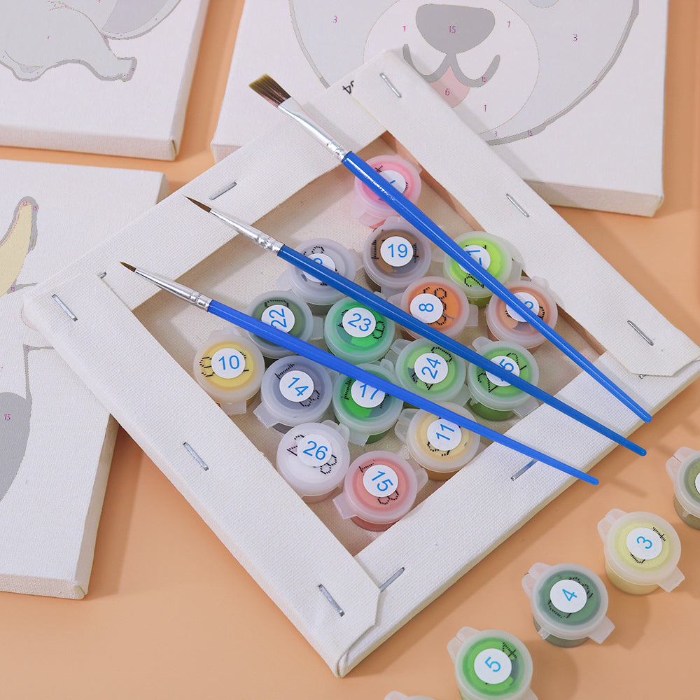 קיט מיני לילדים – מארז 6 ציורי פרצופי חיות חמודים