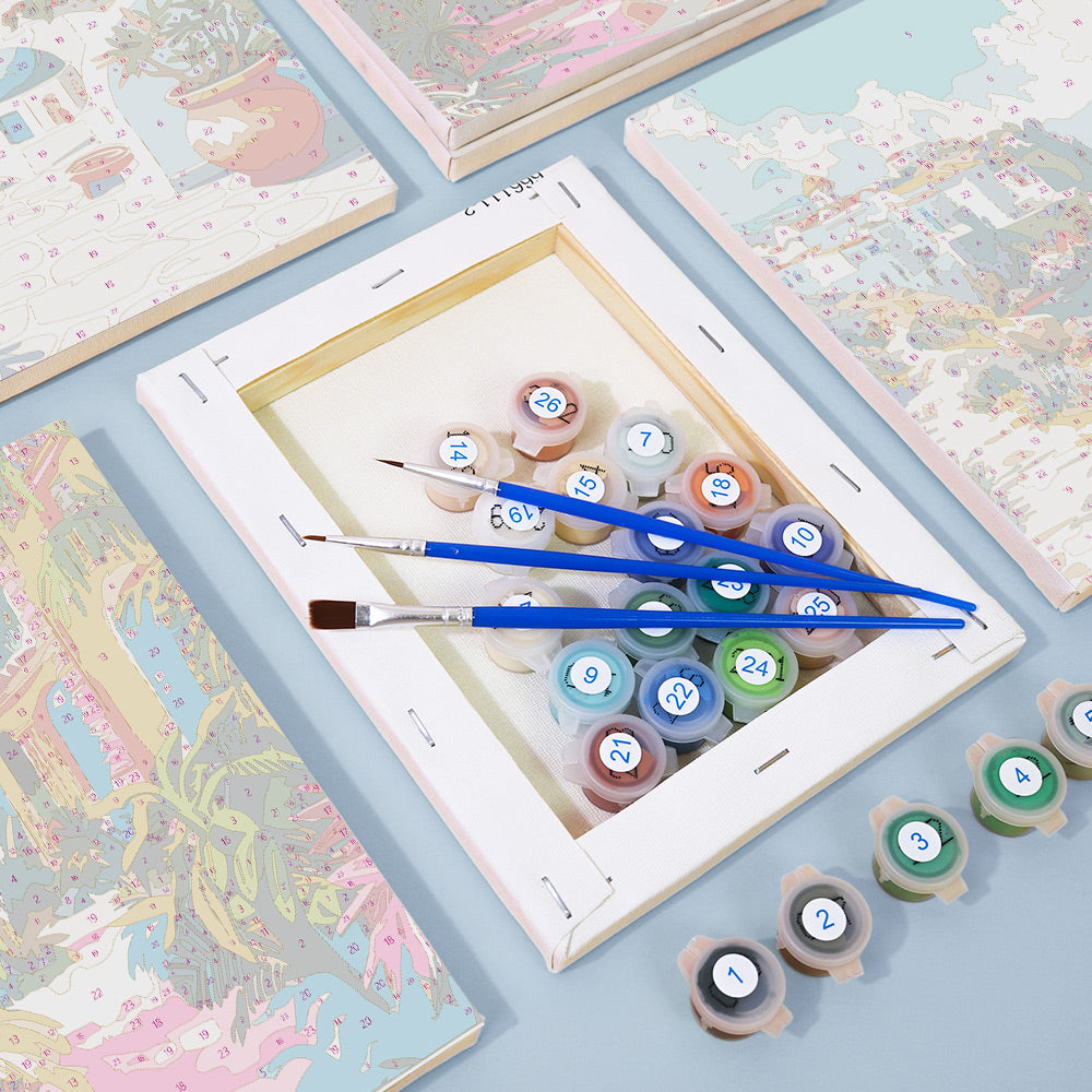 קיט מיני – מארז 6 ציורים נופי עולם צבעוניים