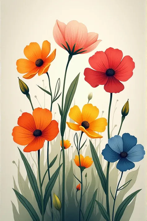 צביעה לפי מספרים - ציור פריחת אביב צבעונית