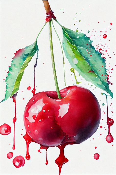 צביעה לפי מספרים - ציור דובדבן עסיסי