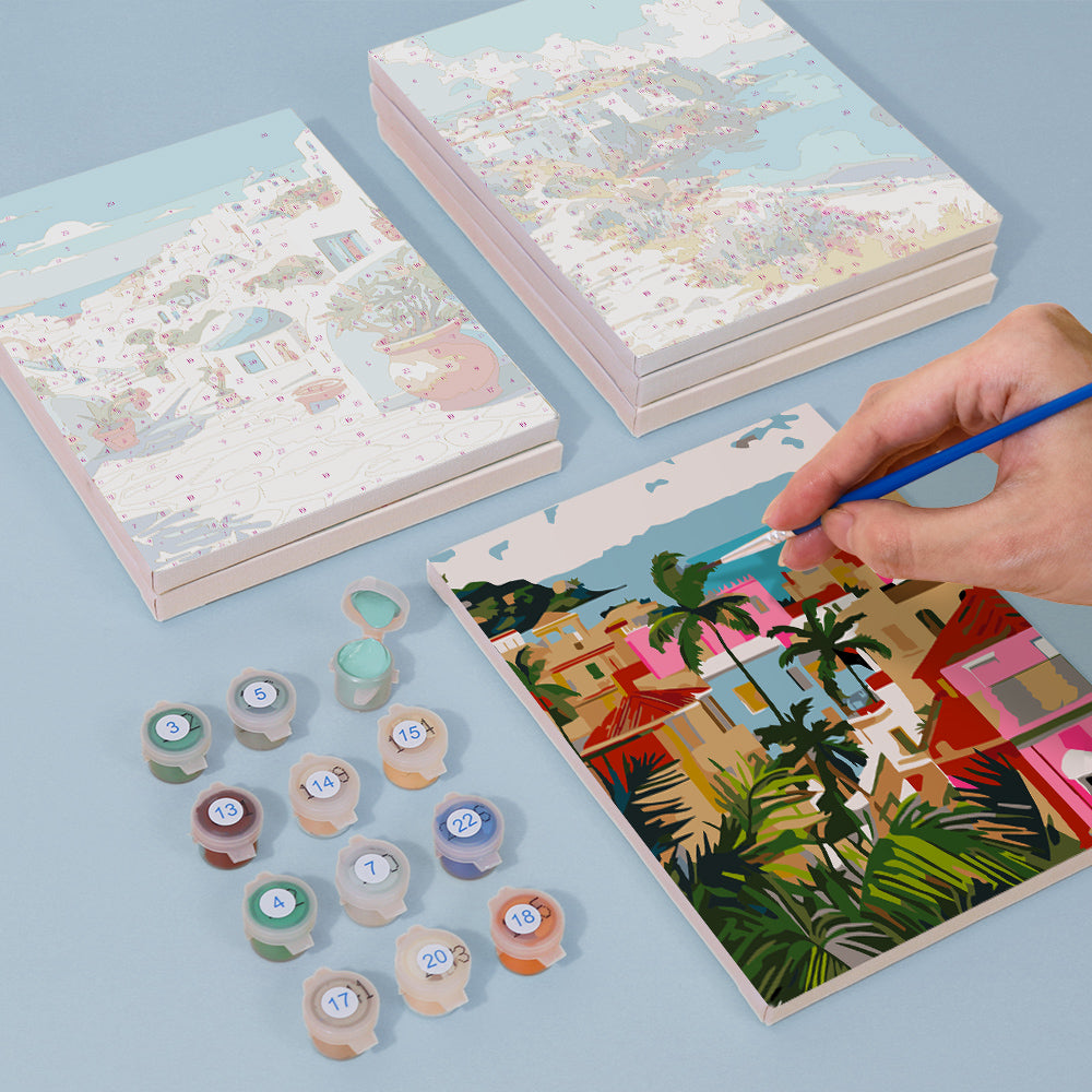 קיט מיני – מארז 6 ציורים נופי עולם צבעוניים