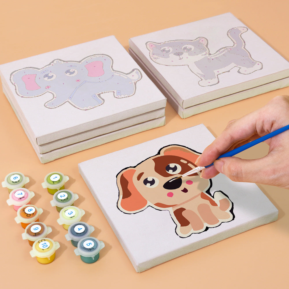 קיט מיני לילדים – מארז 6 ציורי חיות מתוקות