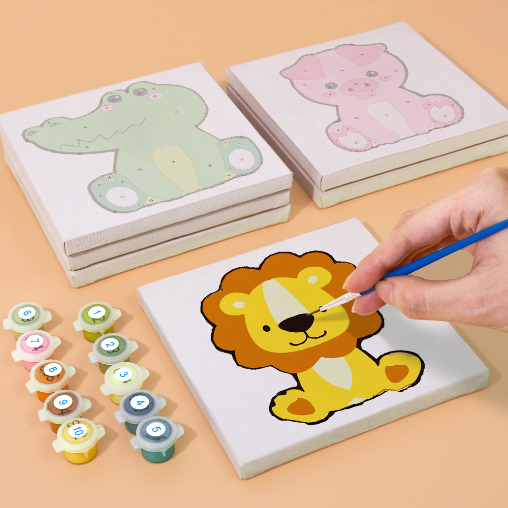 קיט מיני לילדים – מארז 6 ציורי חיות מתוקות