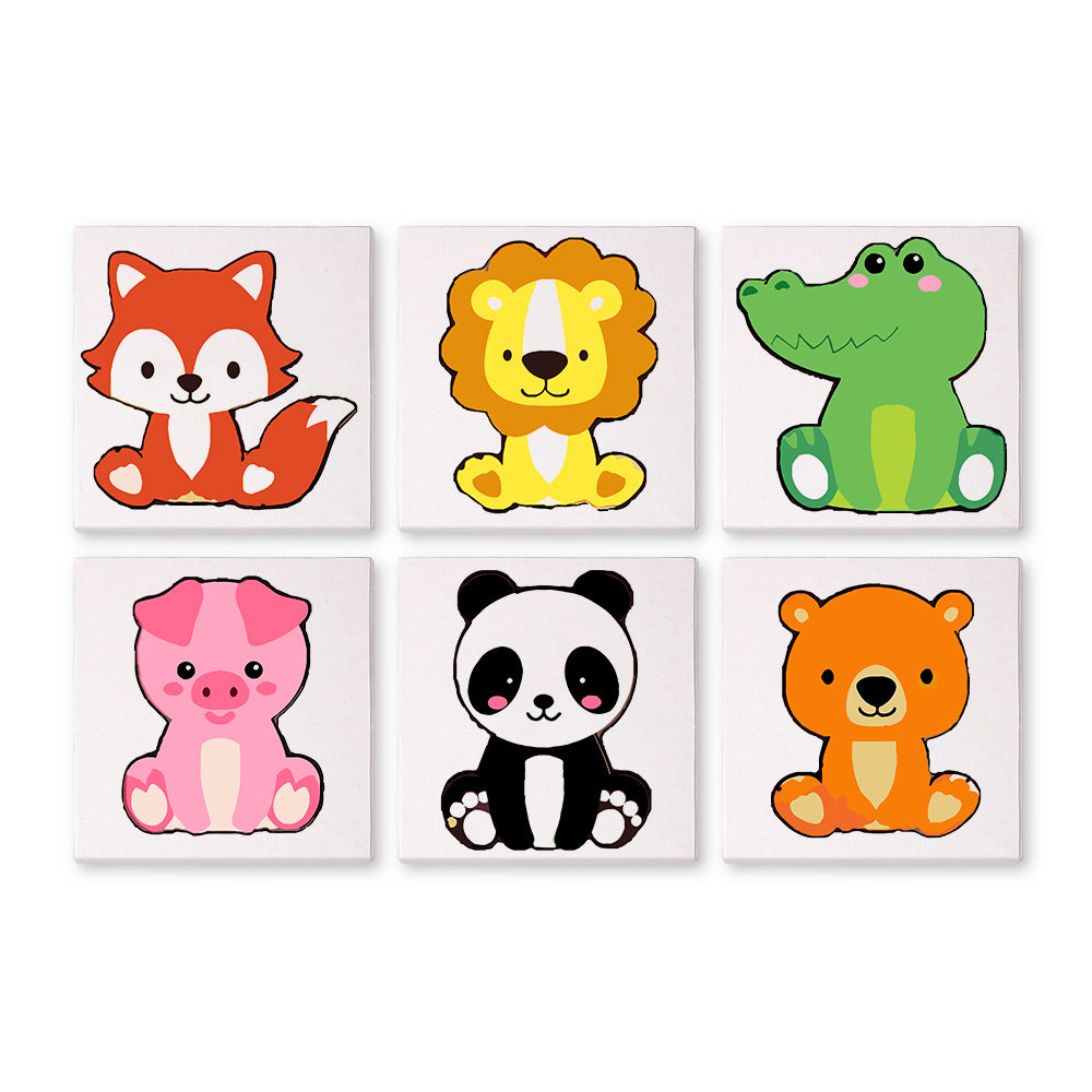 קיט מיני לילדים – מארז 6 ציורי חיות מתוקות