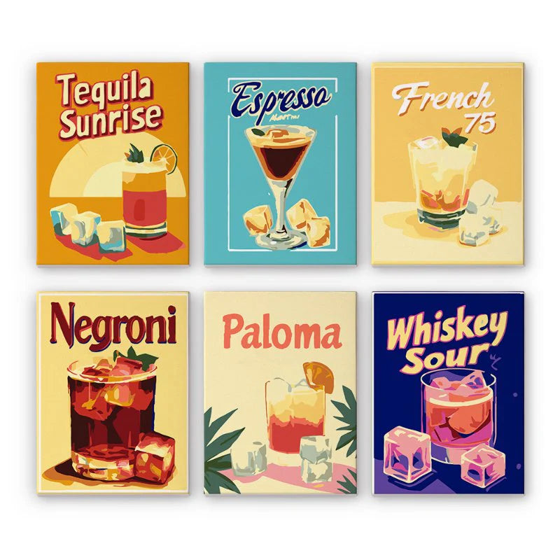 קיט מיני – מארז 6 ציורי קוקטיילים קלאסיים