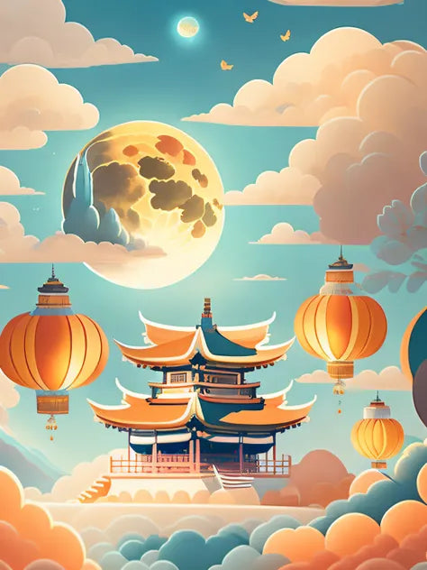 צביעה לפי מספרים - ציור מקדש בעננים