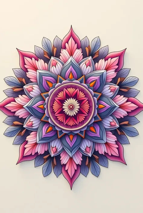 צביעה לפי מספרים - ציור מנדלת פרחים