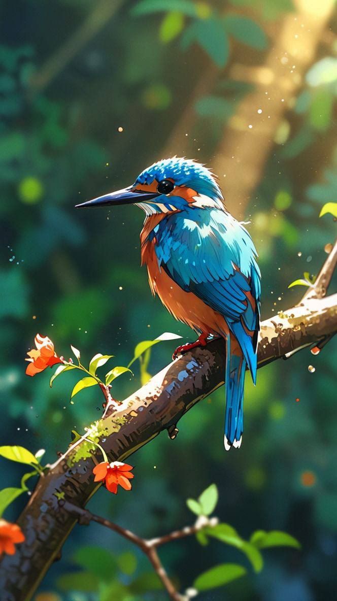 צביעה לפי מספרים - ציור ציפור חולמנית