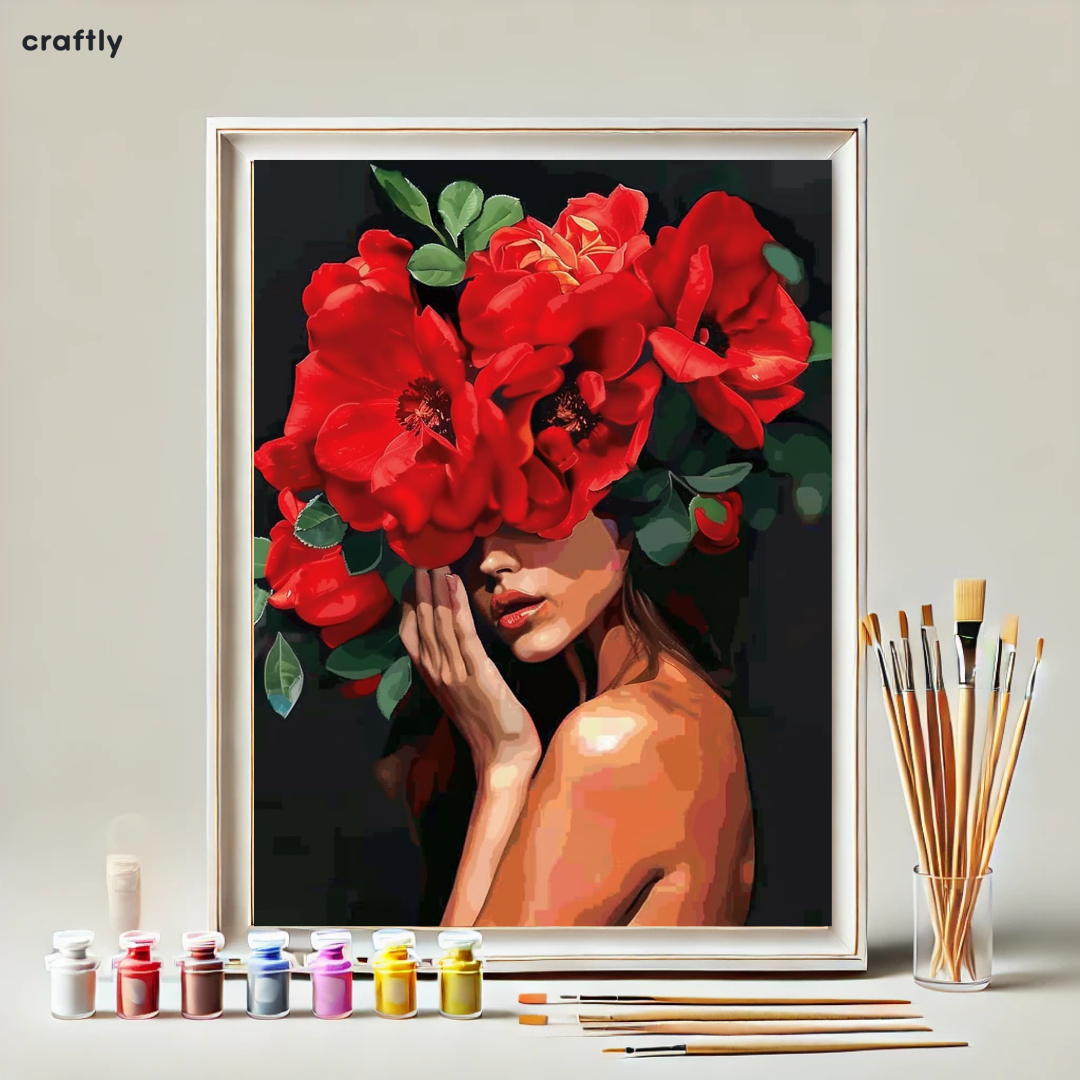 צביעה לפי מספרים - ציור פרחי תשוקה