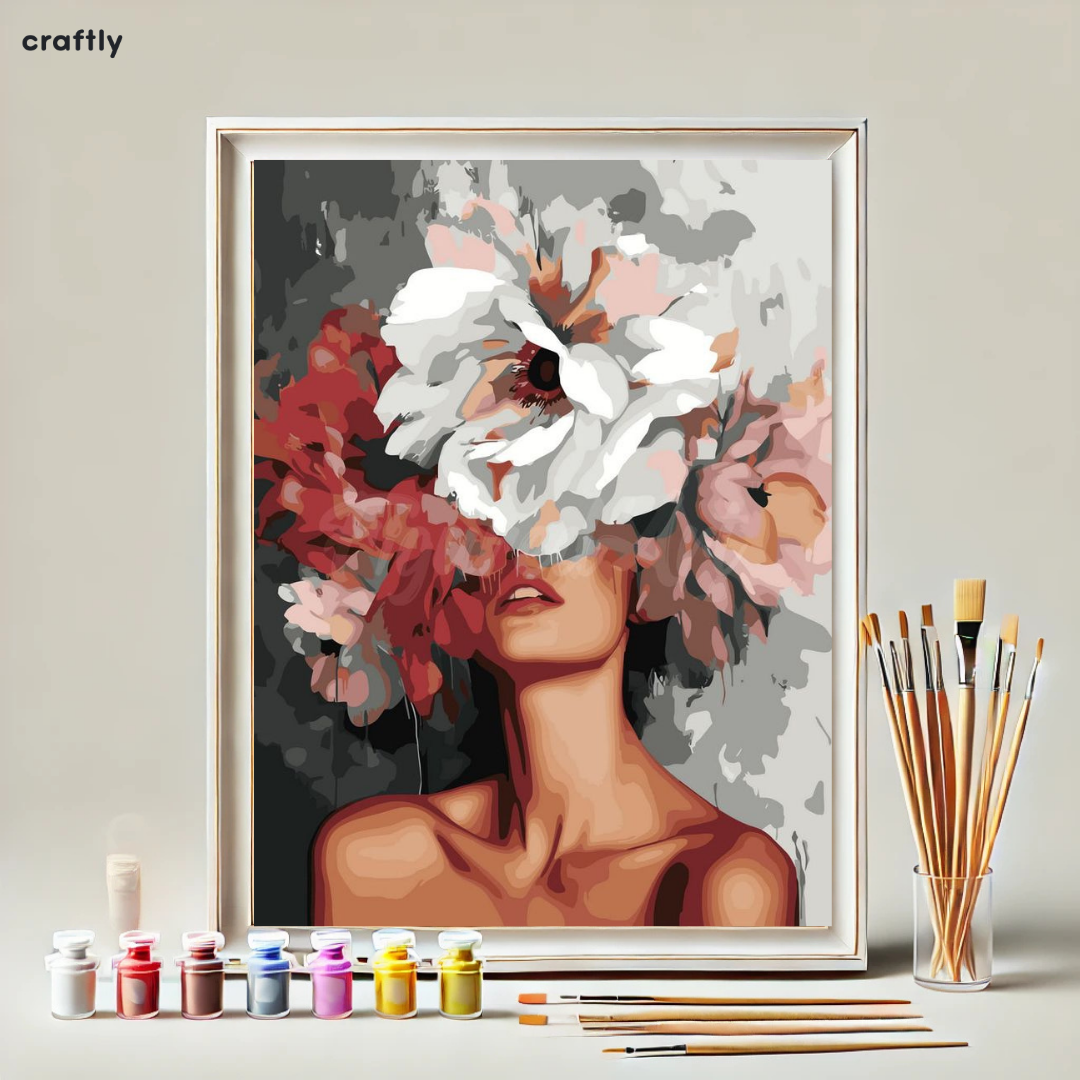 צביעה לפי מספרים - ציור פרח בוהק