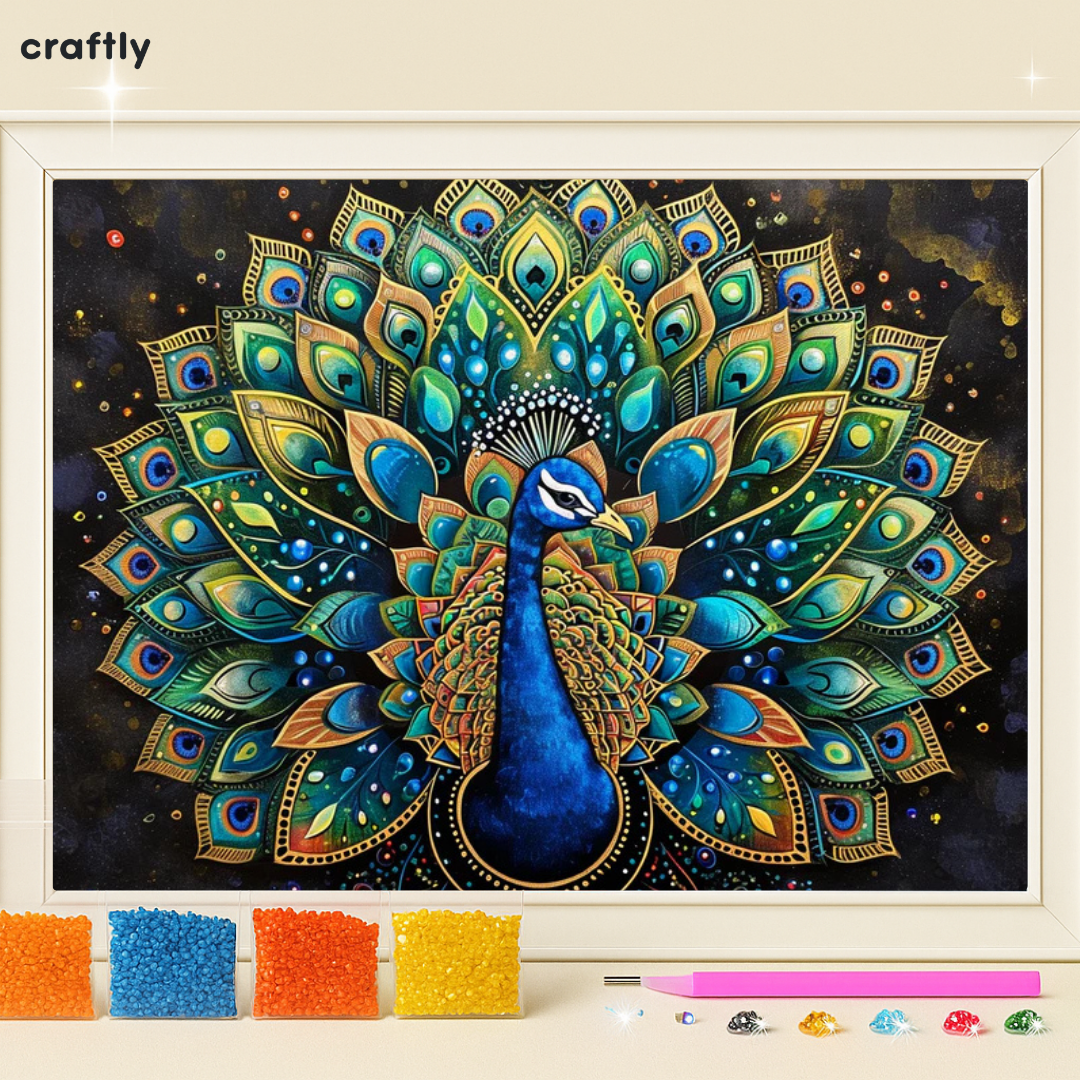 ציור יהלומים – טווס מלכותי