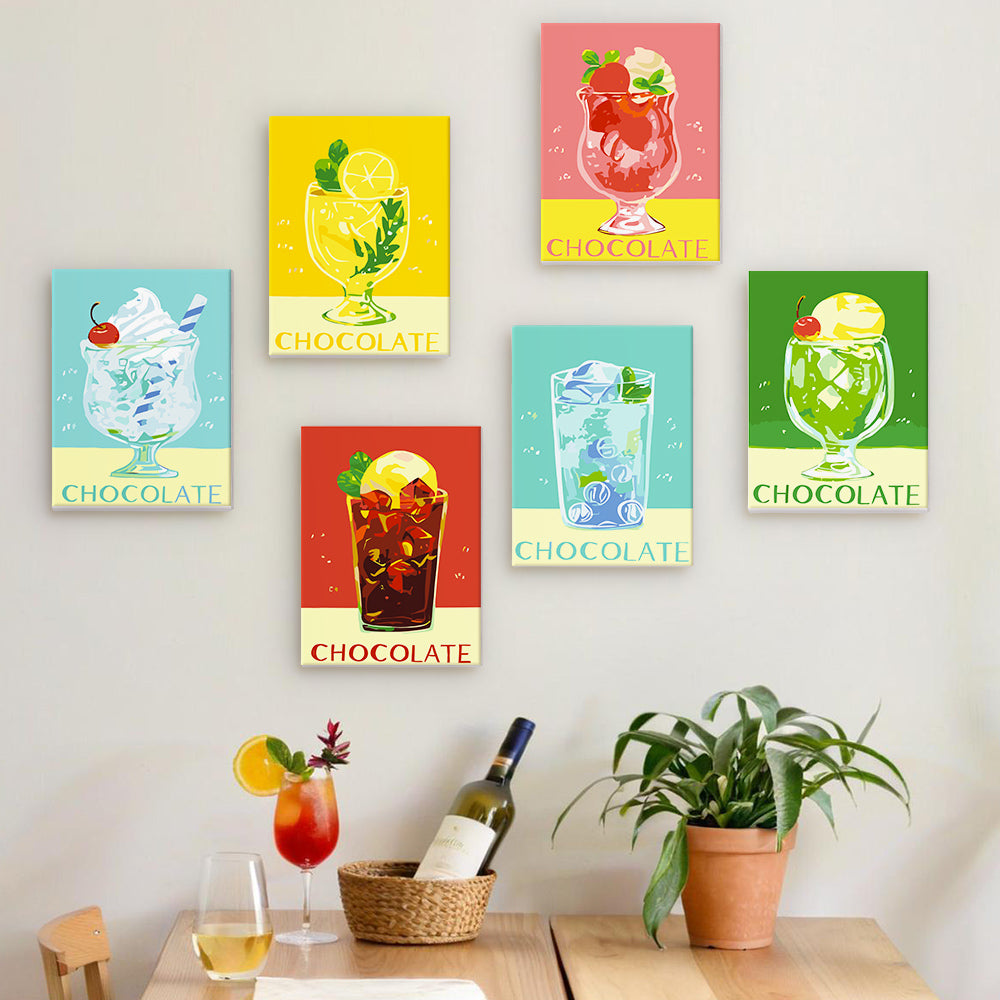 קיט מיני – מארז 6 ציורי קינוחים ושתייה מתוקה