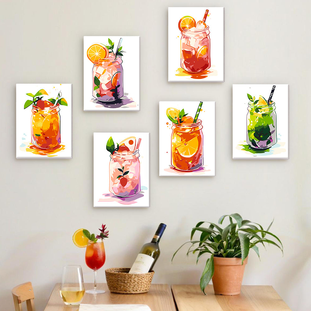 קיט מיני – מארז 6 ציורי משקאות צבעוניים