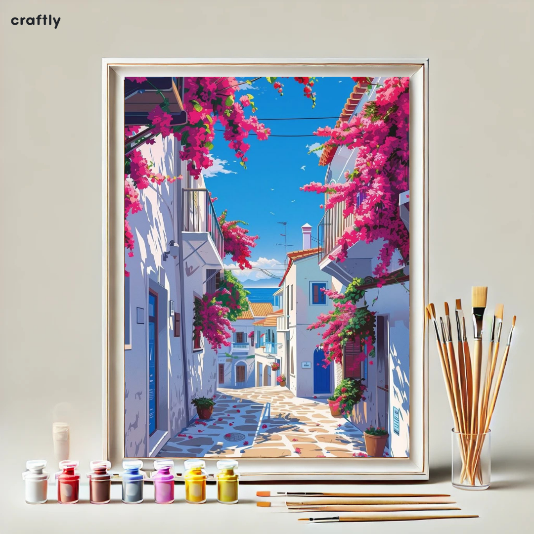 צביעה לפי מספרים – סמטה פרחונית