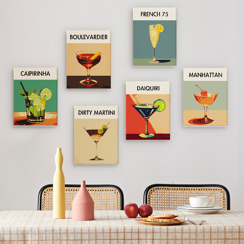 קיט מיני – מארז 6 ציורי קוקטיילים אלגנטיים