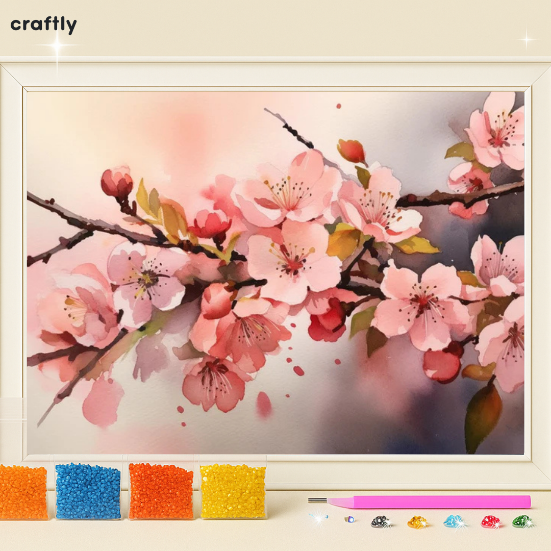 ציור יהלומים – פריחת הדובדבן