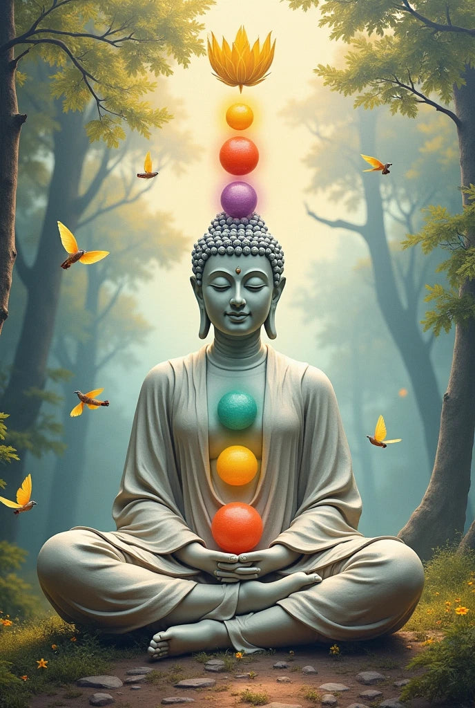 צביעה לפי מספרים – ציור בודהה וצ׳אקרות