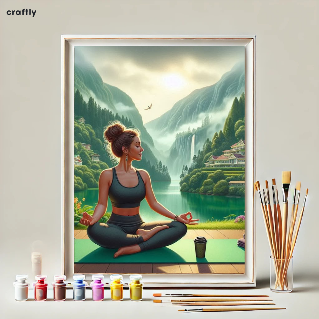 צביעה לפי מספרים – ציור שלווה בהרים