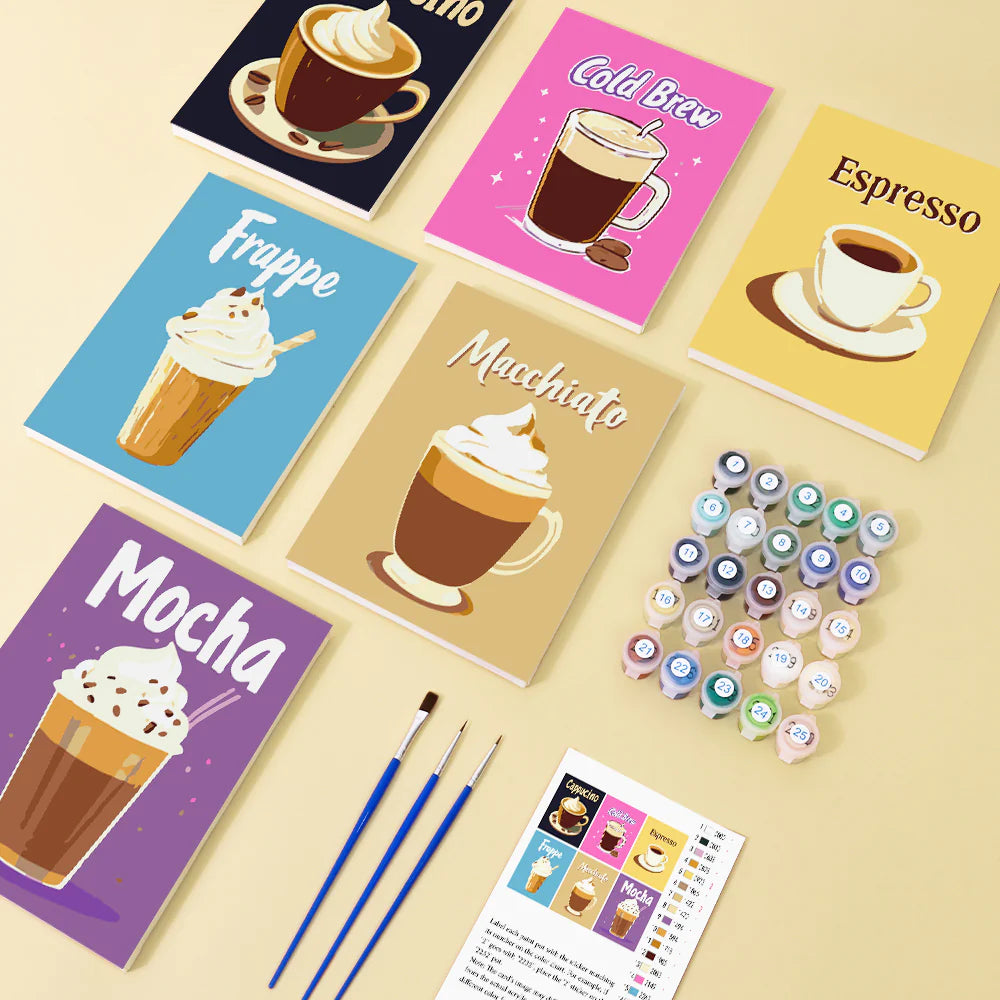 קיט מיני – מארז 6 ציורי קפה קלאסיים