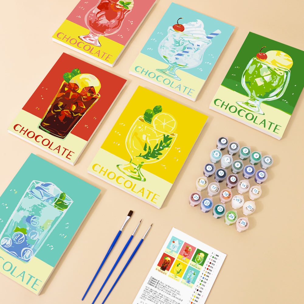 קיט מיני – מארז 6 ציורי קינוחים ושתייה מתוקה