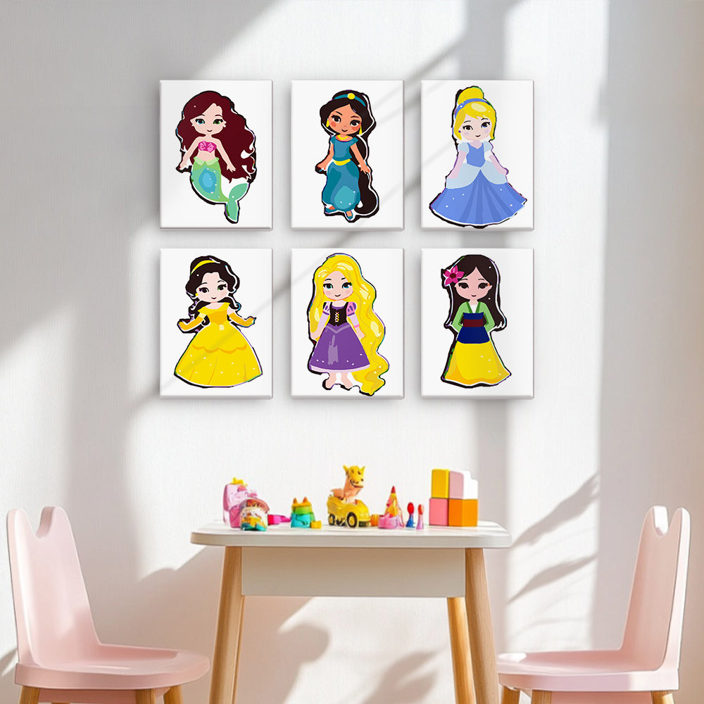 קיט מיני לילדים – מארז 6 ציורי נסיכות קסומות