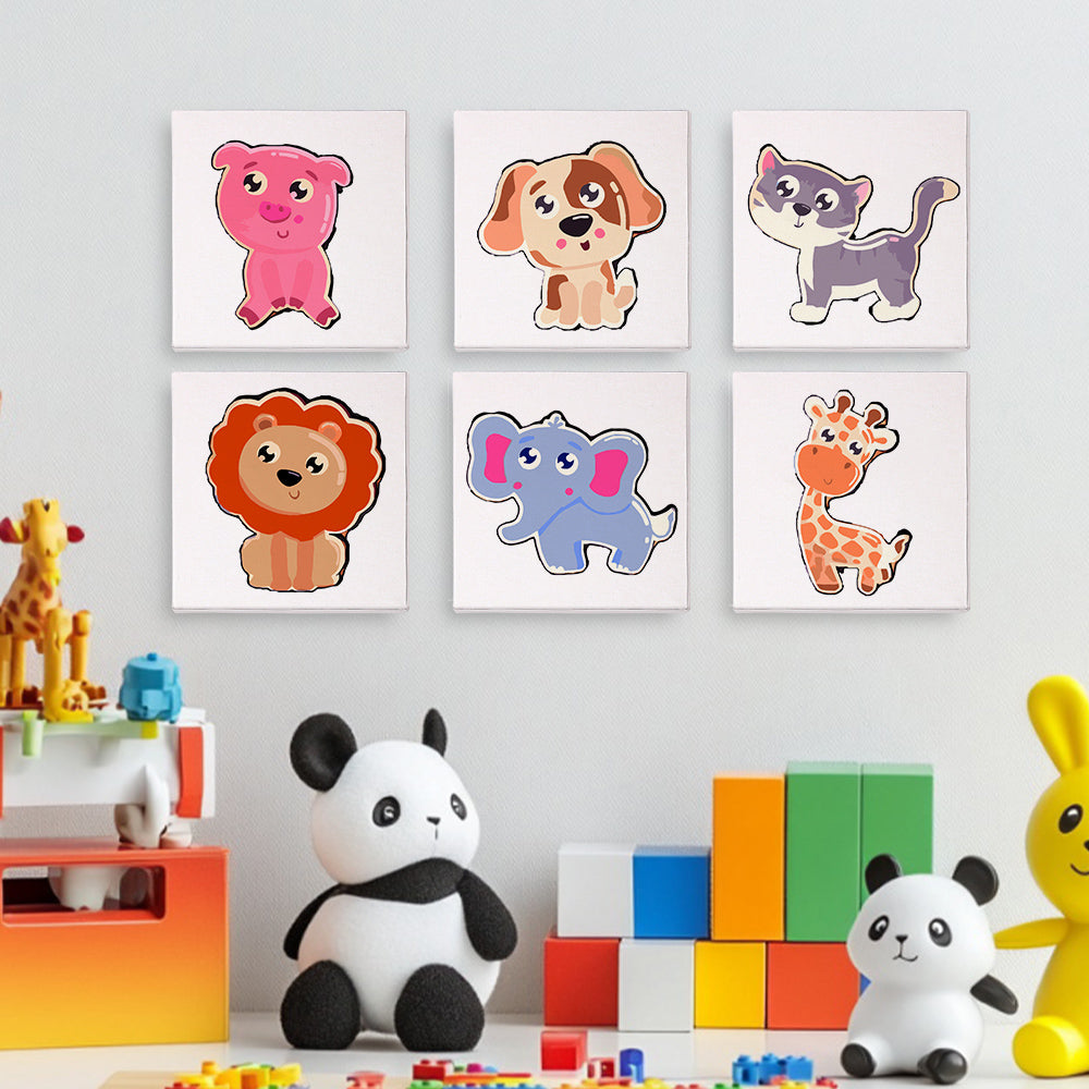 קיט מיני לילדים – מארז 6 ציורי חיות מתוקות