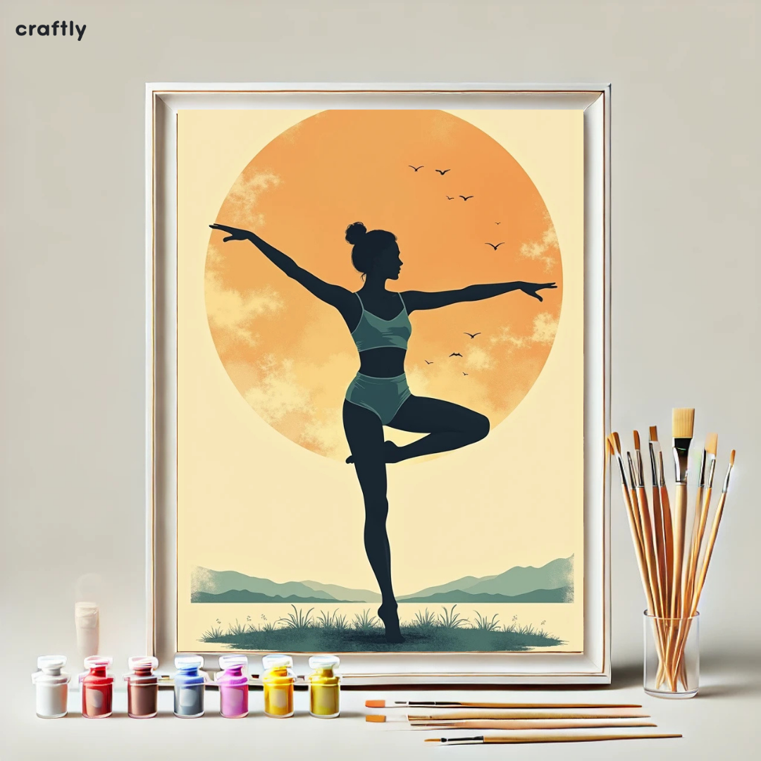 צביעה לפי מספרים – ציור איזון בשקיעה