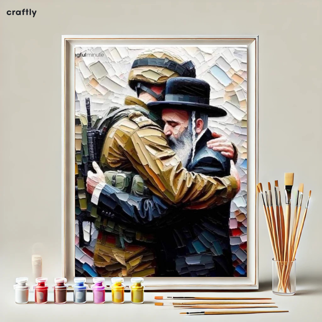צביעה לפי מספרים - חיבוק בין חייל לרב אומנות ישראלית מרגשת