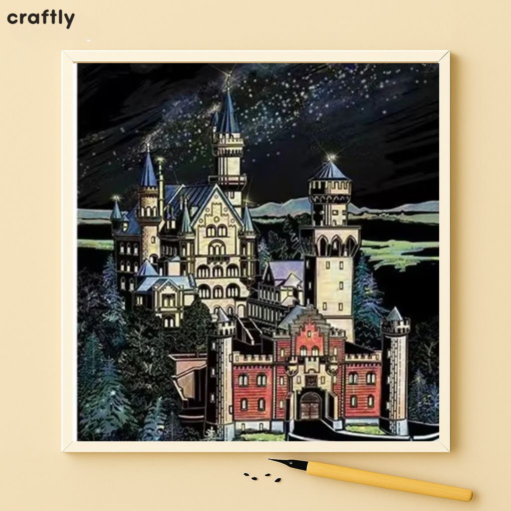 דפי גירוד קסם – טירת פנטזיה זוהרת