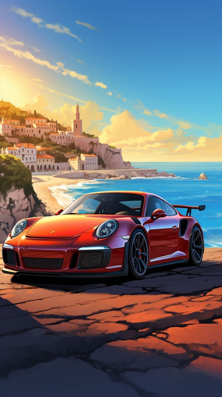 צביעה לפי מספרים - ציור פורשה על הים