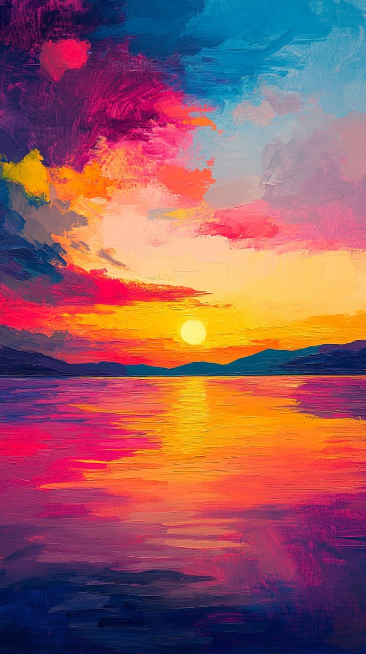 צביעה לפי מספרים – שקיעה צבעונית על המים