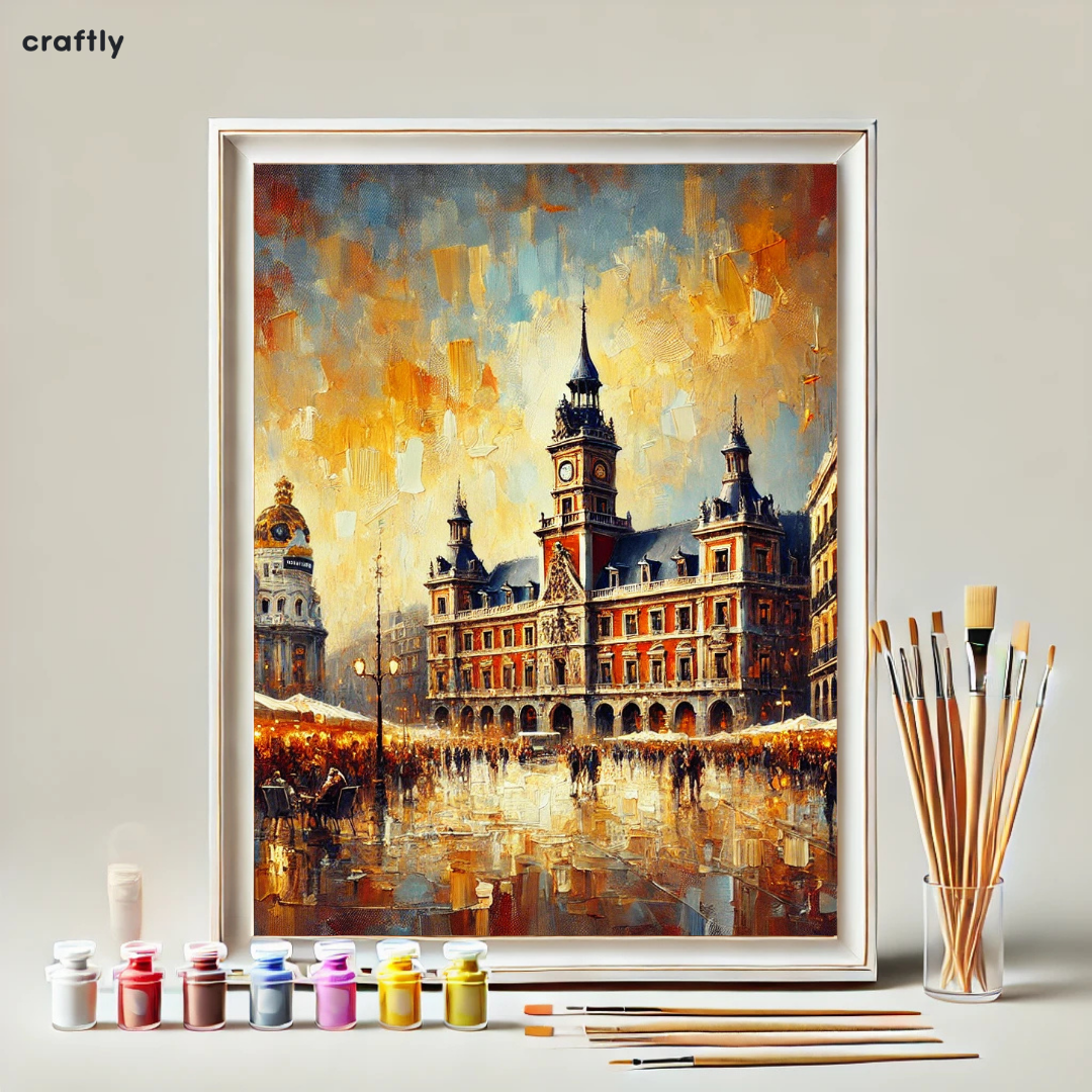 צביעה לפי מספרים - כיכר מאיור מדריד