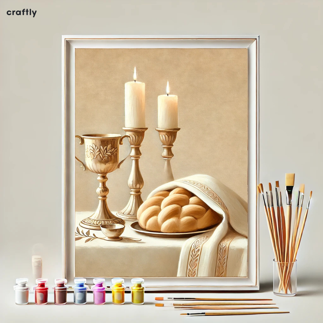 צביעה לפי מספרים - שולחן שבת טהרה וקדושה