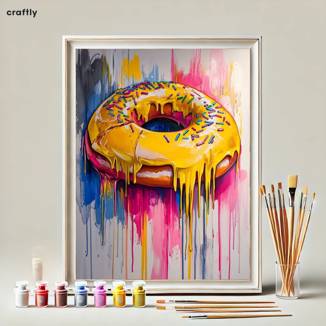 צביעה לפי מספרים - ציור דונאט צבעוני