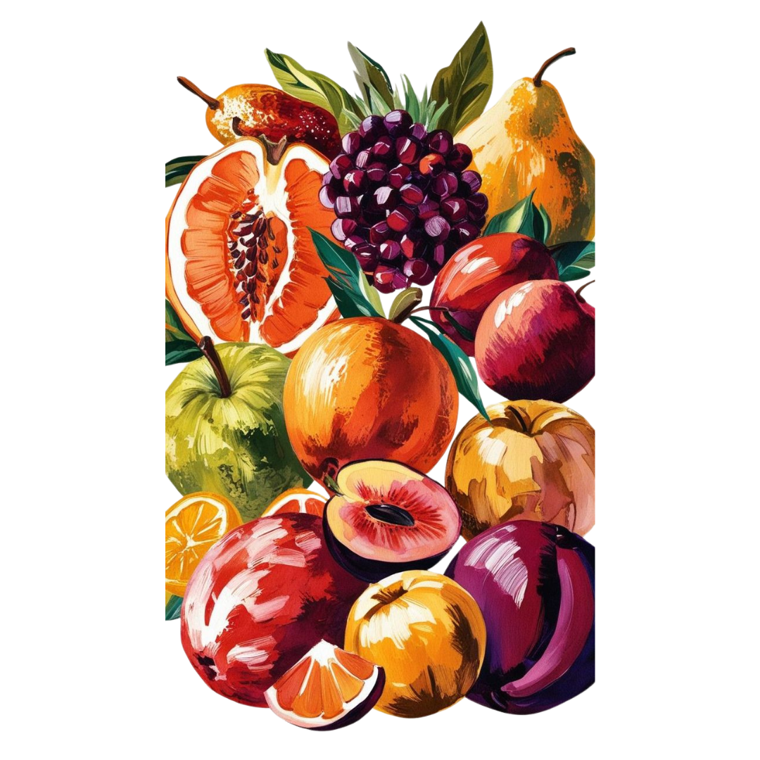 צביעה לפי מספרים - ציור פירות טריים