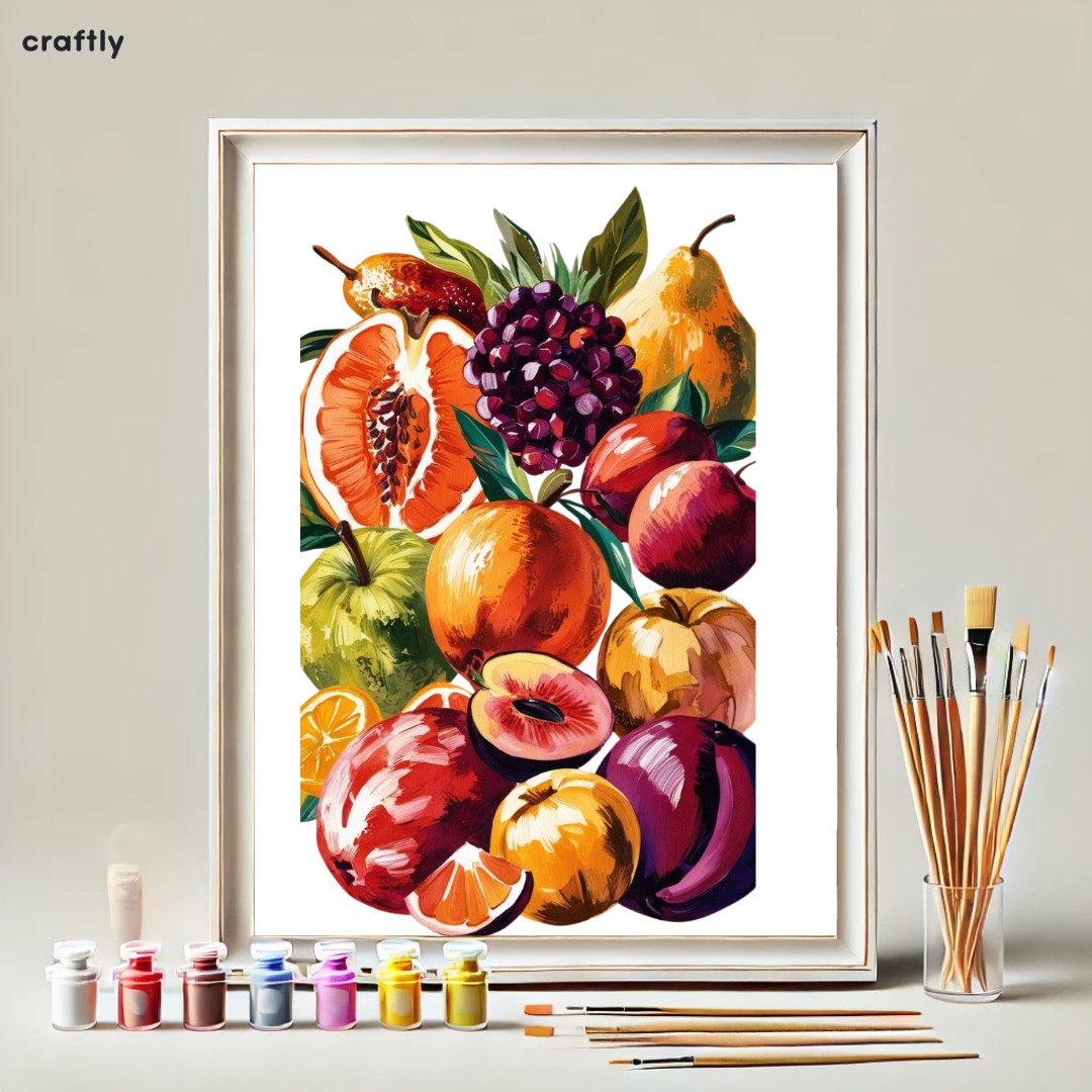 צביעה לפי מספרים - ציור פירות טריים