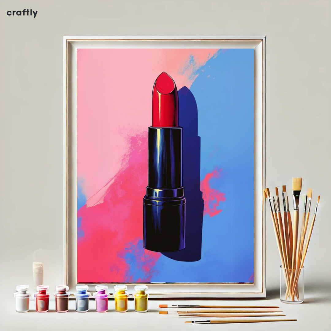 צביעה לפי מספרים - ציור אודם קלאסי בסגנון פופ-ארט