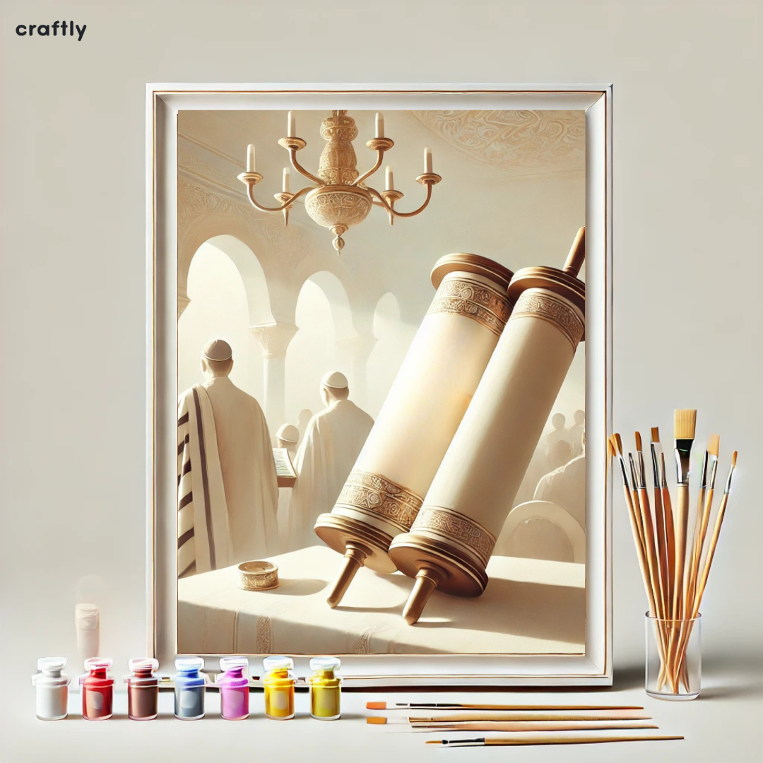 צביעה לפי מספרים - ציור ספר התורה