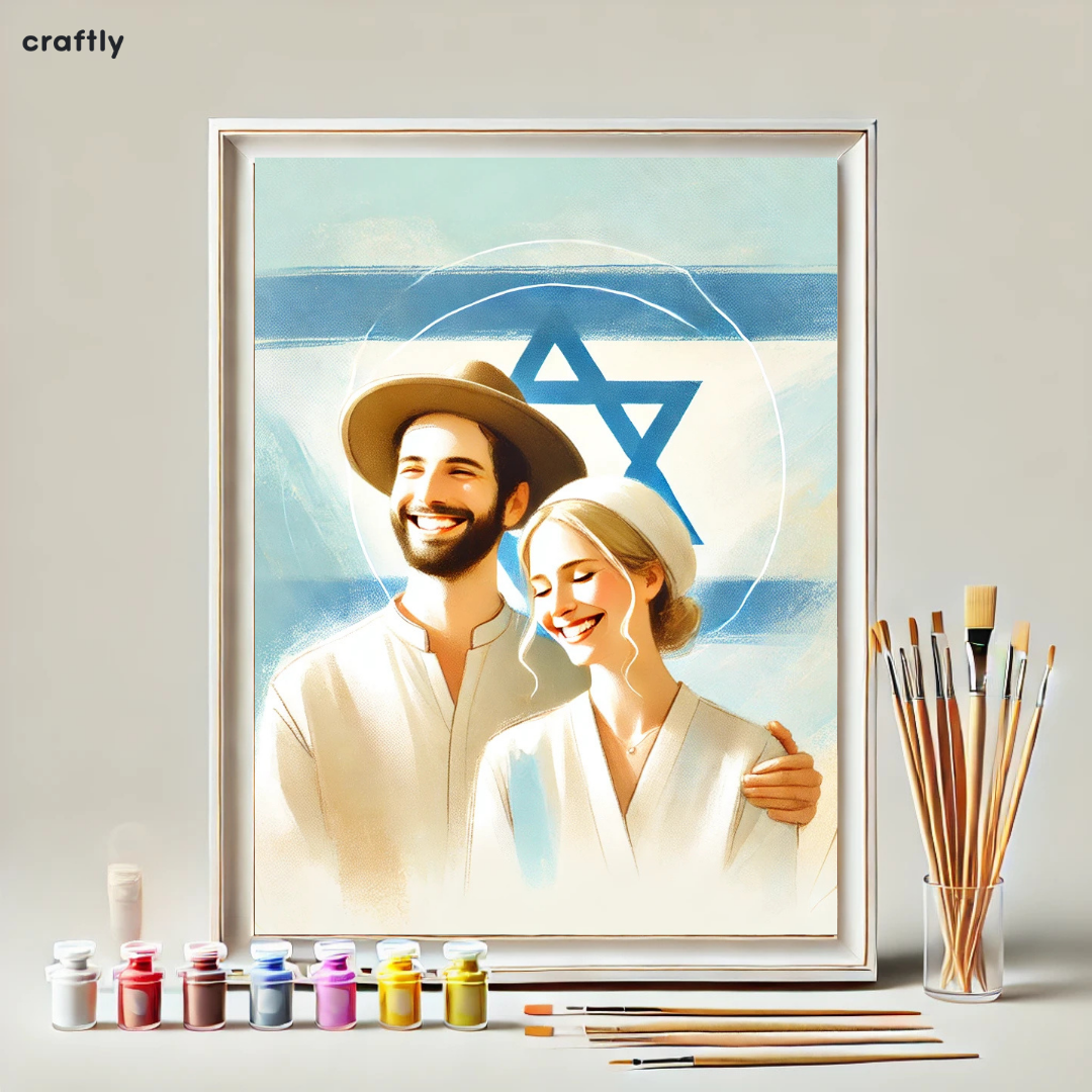 צביעה לפי מספרים - ציור אהבה יהודית