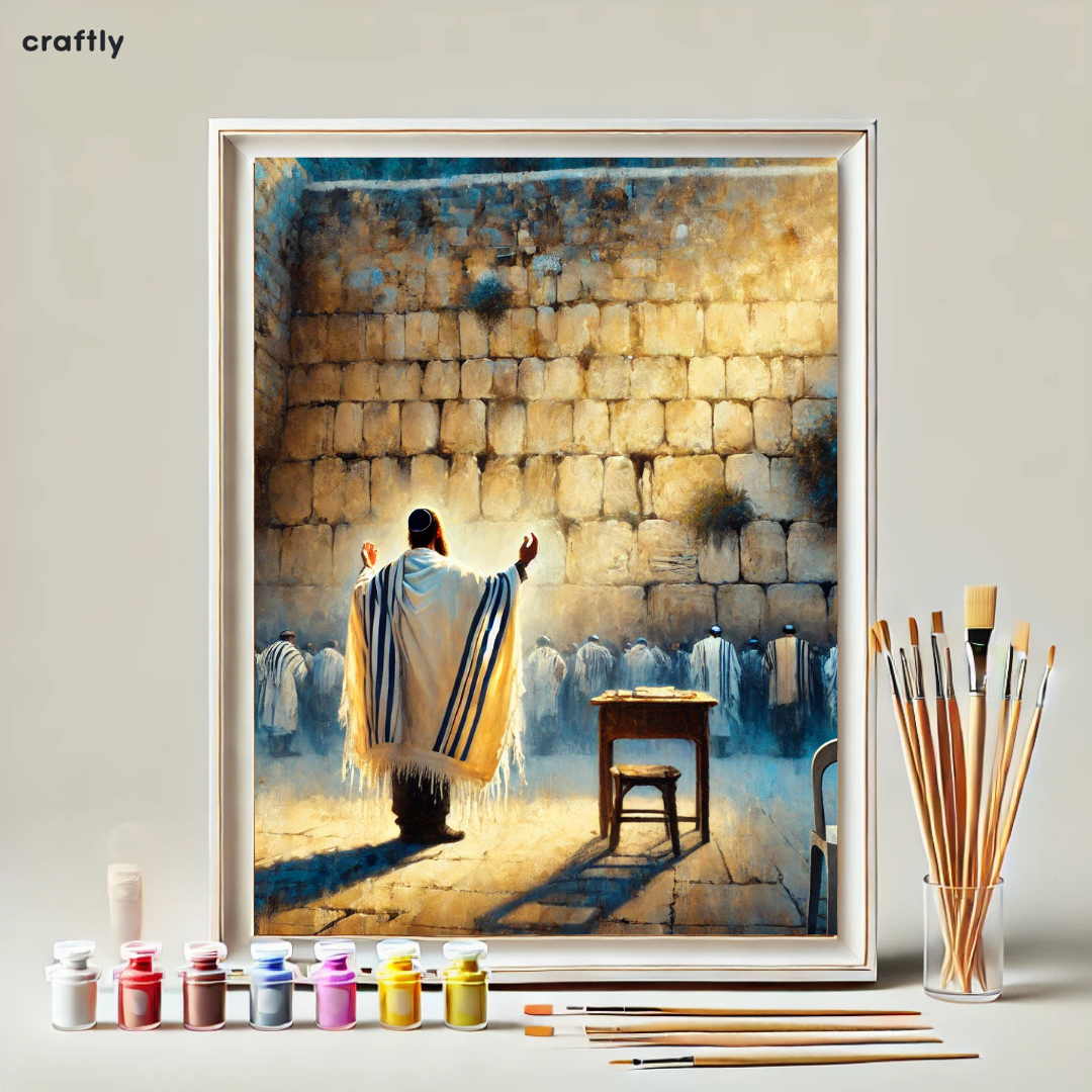 צביעה לפי מספרים - ציור תפילה מרגשת בכותל