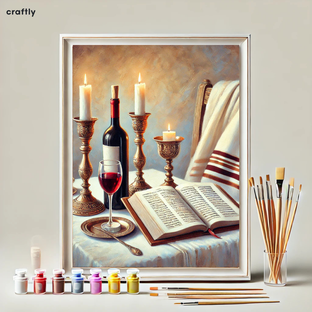 צביעה לפי מספרים - ציור קידוש שבת