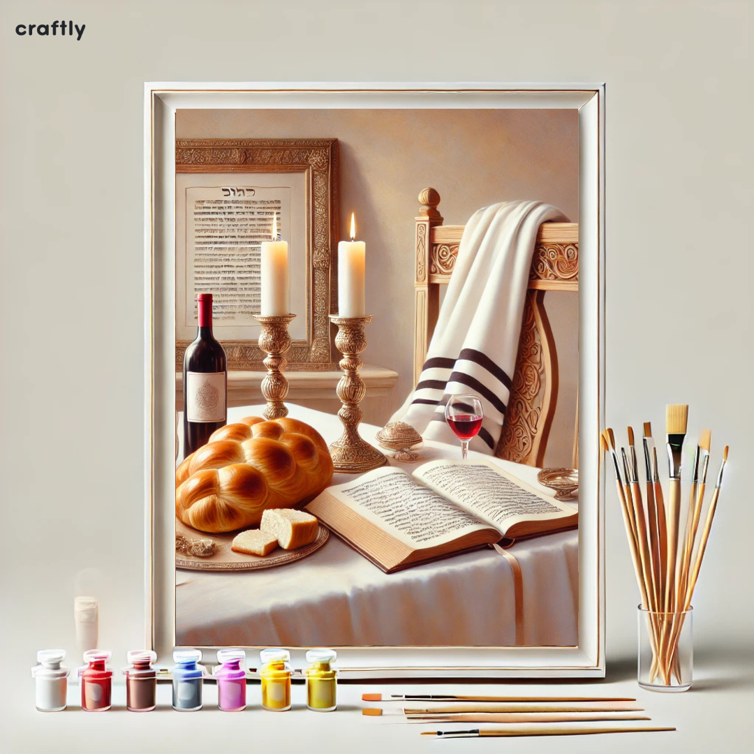 צביעה לפי מספרים - קבלת שבת מסורתית