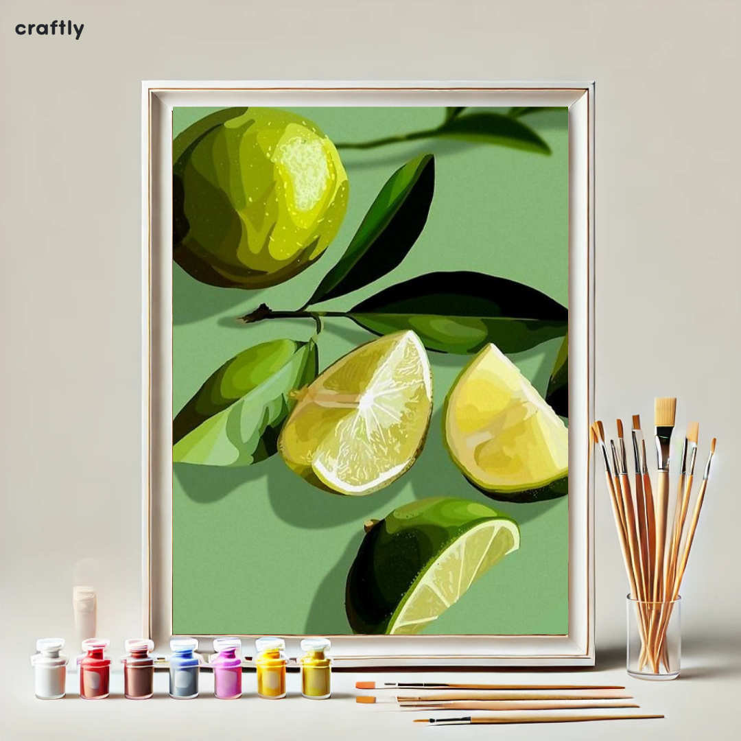 צביעה לפי מספרים - ציור לימונים רעננים